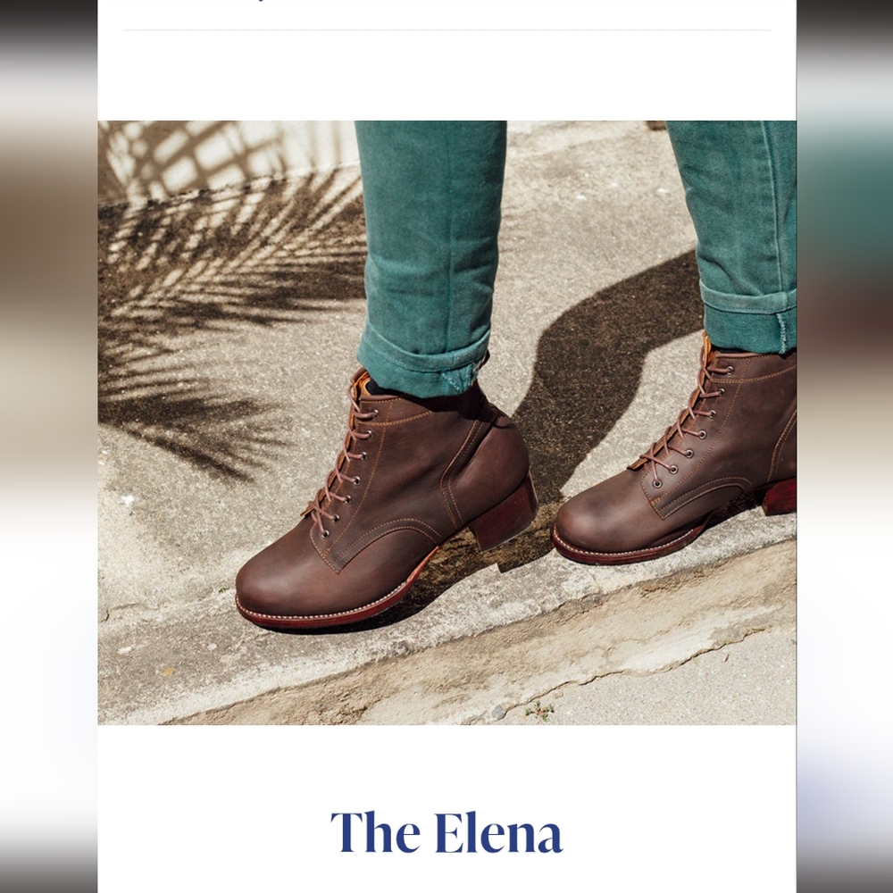 Adelante Elena Heeled Combat Boot in Black